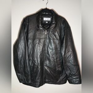 Vintage Butter Soft Men's Black REAL Leather Zip Front XL Jacket